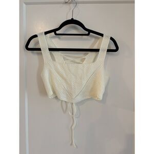 12th Tribe White Crochet Top
